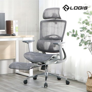 炫曜銀灰全網椅、電腦椅 人體工學椅 腳抬款【1083Z】B1083Z