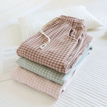 【現貨】春秋冬男女長睡褲 保暖德絨格子大尺碼睡褲家居褲 休閒簡約有彈力德絨居家褲