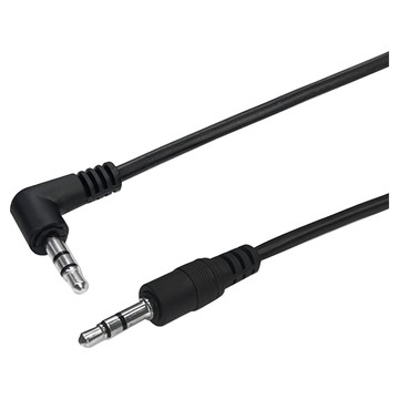 i-gota 愛購它 AUX 立體聲音源線 3.5mm公 - 3.5mm母 90度 L型公對公 高音質 無損傳輸 1.8m/3m/5m  3.5PP02-L  1條  Black