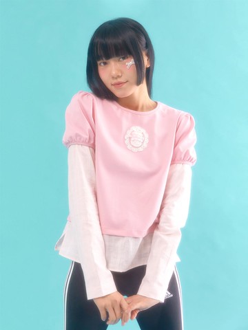 Layered Puff Top [Pink]