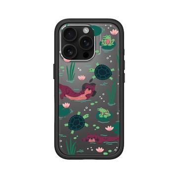 iPhone 16 Pro Mod NX 黑 - RHINOSHIELD X Taipei Zoo - 臺灣水域插畫（水獺、龜、蛙）