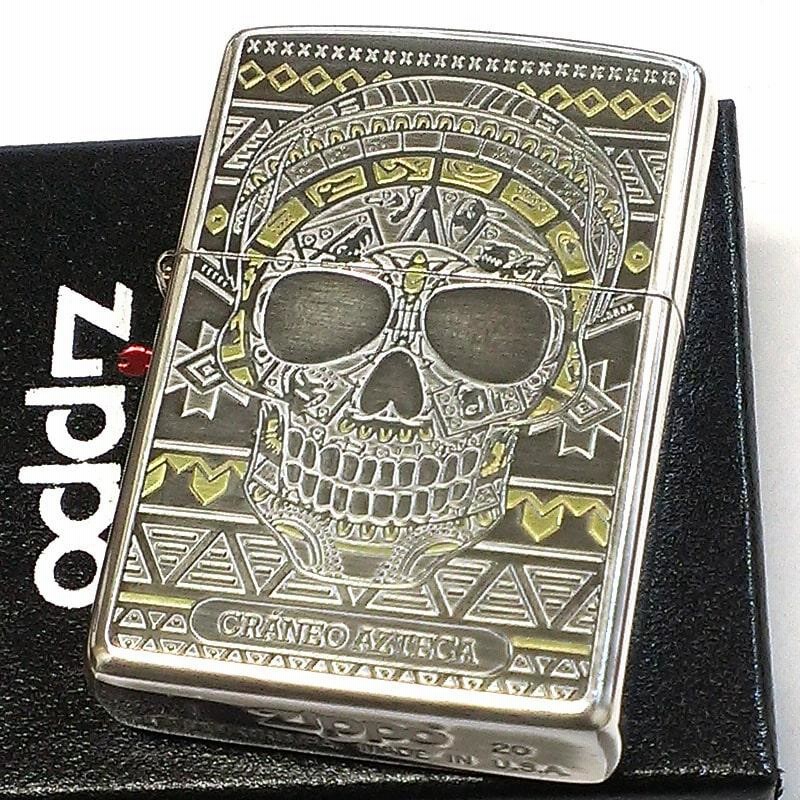 ZIPPO アステカンスカル フェイス ジッポ ライター 骸骨 かっこいい ..., 画像サイズ:800x800