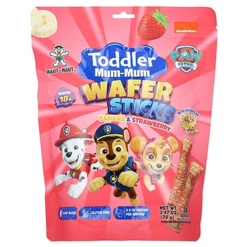 Hot Kid, Toddler Mum-Mum®，威化棒，Paw Patrol™，18 個月以上，香蕉和草莓味，14 條，2.47 盎司（70 克）
