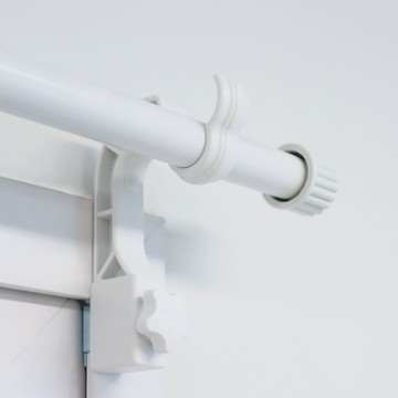 Kamsungnamja 免釘免鑽掛勾 第四代 2入 + 窗簾桿配件組  白色  內穿孔掛鉤(8 x 10.5cm) + 窗簾桿 1 號(100~170cm)