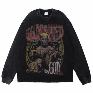 UFC奧利維拉 同款美式重磅純棉圓領復古短袖爆款寬松青年休閑短袖