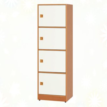 文創集-南亞塑鋼   莫尼 南亞塑鋼1.6尺四開門內四格中高收納櫃-48.4x40x157cm免組