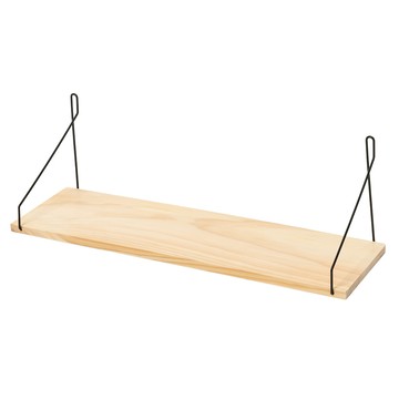 樂嫚妮 牆上可掛式木層板層架置物架-50.2X16.5X15-贈掛勾L