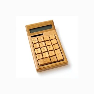 美琪 計算機 竹木款計算器 太陽能供電全木外殼創意禮品計算機