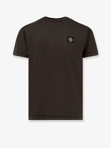 Cotton T-shirt with logo patch - STONE ISLAND - gender_Man
