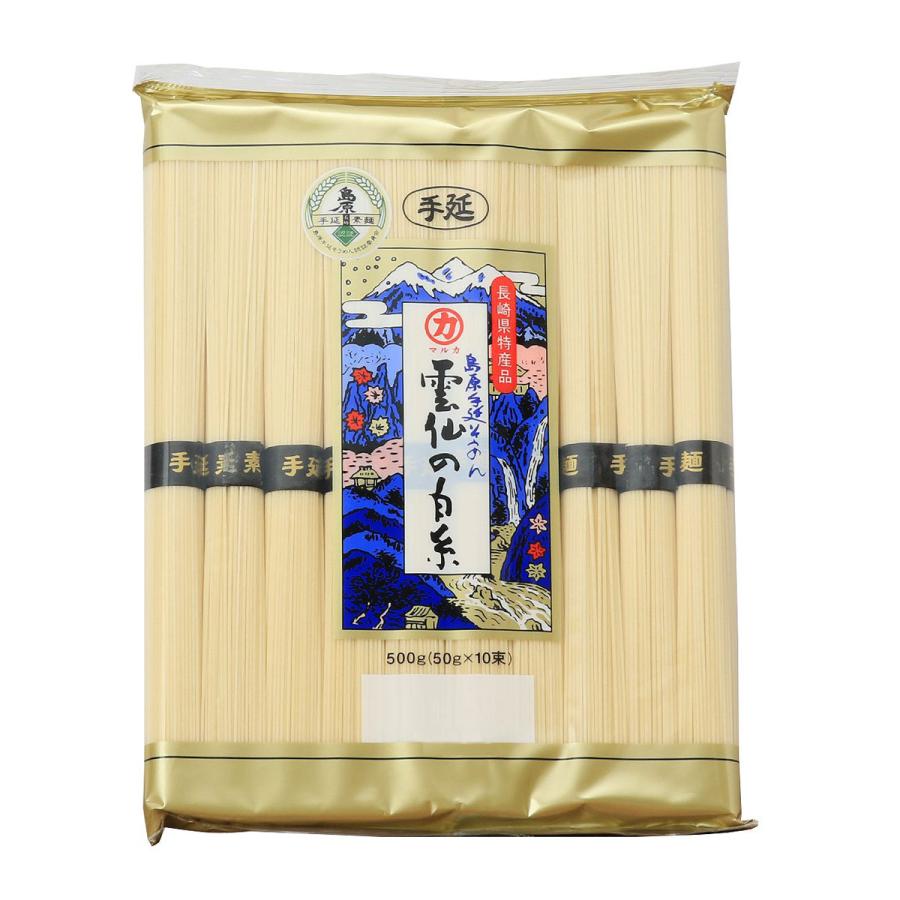 送料無料[川崎]　麺　LINEショッピング　雲仙の白糸　500g(50g×10束)/そうめん/島原/長崎県/麺/手延べ/雲仙/特産品/にゅうめん/チャンプル