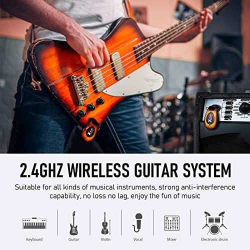 Xvive U2 Guitar Wireless System Transmitter and Receiver Channels for Active Pickups Amplifier,Electric Guitar,Bass,Violi 2.4GHz