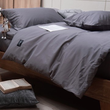 Basic1 隕石灰 300織長絨棉 床包枕套/床包被套組/台灣製