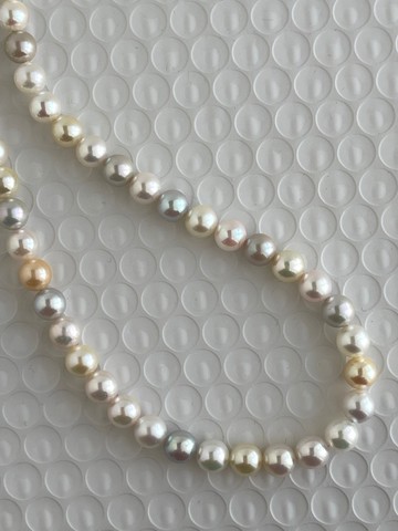 日本直送 糖果色 多色akoya珍珠項鍊 串珠項鍊 天然海水珍珠