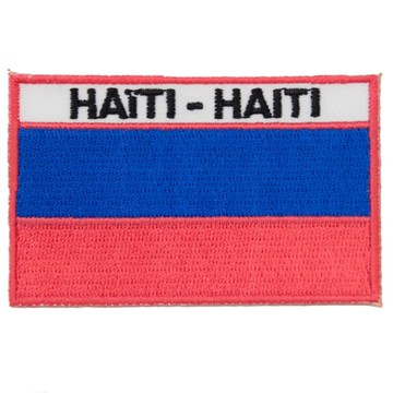 DIY刺繡徽章 海地 Flag Patch補丁貼 背膠肩章 布藝刺繡章 熨斗臂章 電繡布標 熨斗貼章 頭巾 外出 _廠商直送