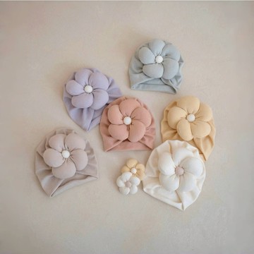 peekaboo Daisy小雛菊包頭帽｜寶寶帽子 新生兒帽子 嬰兒遮陽帽 防曬帽 兒童帽子 嬰兒帽子 韓國童裝