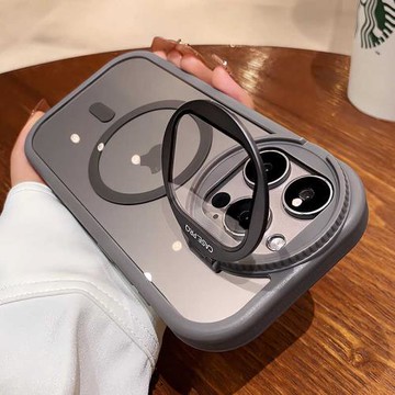 翻蓋支架適用蘋果15手機殼iphone15promax新款2024帶鏡頭膜13透明14pro高級感magsafe磁吸17全包硅膠11男女套