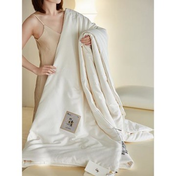 優選東北野生蠶絲被新疆長絨棉大提花被芯中長絲棉四季被子被褥