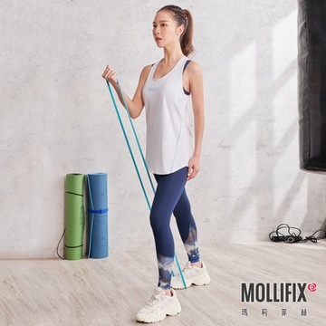 Mollifix 瑪莉菲絲 後摺景垂墜運動背心 (泡沫白)