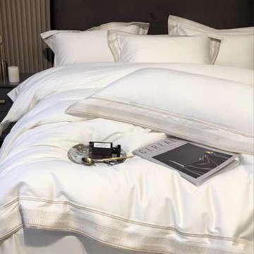 母嬰級A類澳洲長絨棉簡約四件套被套全棉純棉床單笠酒店床上用品