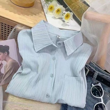 現款免運 長袖襯衫 長袖襯衫女 法式防曬棉麻開衫女夏小衆設計感薄款亞麻襯衫外套肌理上衣R襯衫上衣