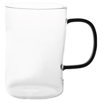 簡單沖泡杯，玻璃材質，帶黑色把手  1個