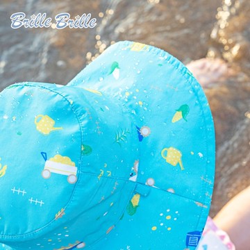 【Brille Brille】兒童UPF50+雙面防曬帽 - 金色麥田