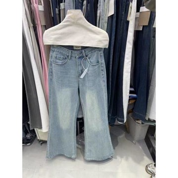 OoH-AND 0178高腰顯瘦寬松牛仔褲女2025新款大筒拖地喇叭褲潮春款