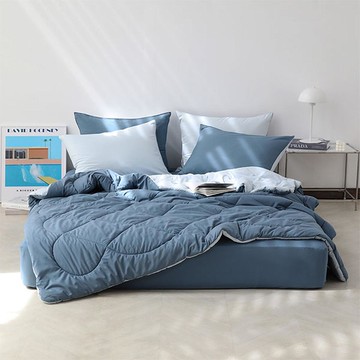 韓國 amante 基本柔軟雙面薄被  Q(180 x 210cm)  藍色