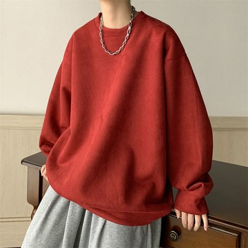 莫蘭迪色！日系麂皮絨長t / 男女皆可穿 / 360g高磅數 / 大學t / 寬鬆落肩oversize / 8色 / M-4XL【QTJBYJP002】