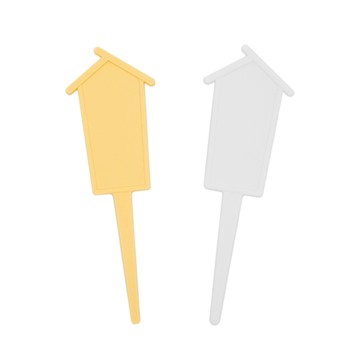 日製立式傘型標示牌12枚/包 (木色、白色可選) 3入/組白色-3包/組