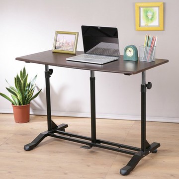 《C&B》哈特氣壓無段式升降站立桌-胡桃木