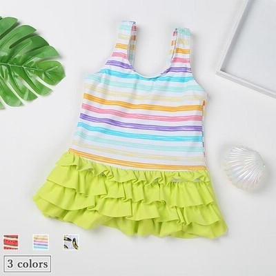 女児水着ワンピースベビー水泳服ワンピース水着女の子幼児水着ボーダー柄スイムウェアティアードスカートジュニアスイミング 通販 Lineポイント最大get Lineショッピング