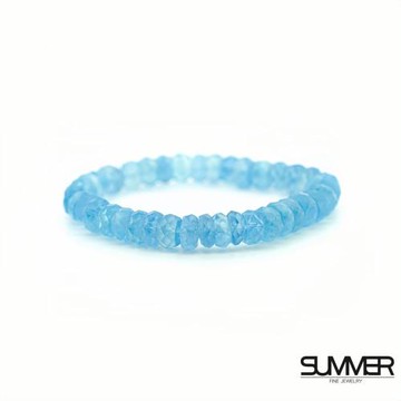 【SUMMER寶石】增強思維溝通能力淨透托帕石鑽切手鍊 (9mm)