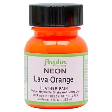 美國 Angelus 水性皮革顏料/130螢光熔岩橙LAVAORANGENEON/29.5ML 725-01-130  螢光熔岩橙LAVAORANGENEON