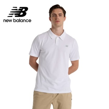 【New Balance】POLO衫短袖上衣_男性_白色_MT51519WT