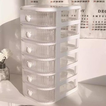 桌上透明防塵大容量置物架盒收納盒亞克力文具書桌抽屜整理盒桌面