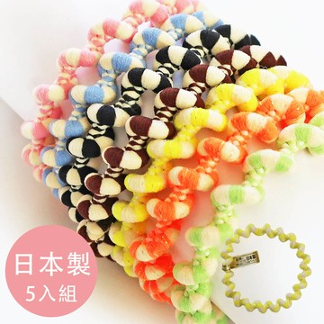 日本 Melody Accessory - 專利安心耐用彩色波浪髮圈(5入組)-單色-亮黃
