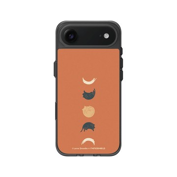 iPhone Air Clear (相機按鈕) 酷墨灰 - ilovedoodle (Lim Heng Swee) - Cat Landscape - Cat Phases Orange 貓咪月象-橘