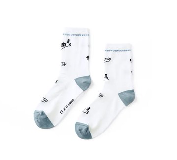 【Change Tone 襪子專賣店】跳躍貓狗〈白〉