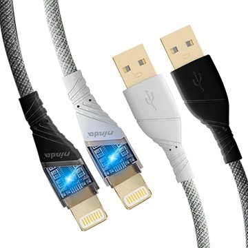 NISDA 騎士快充系列 編織發光線 USB A- to Lightning-100cm