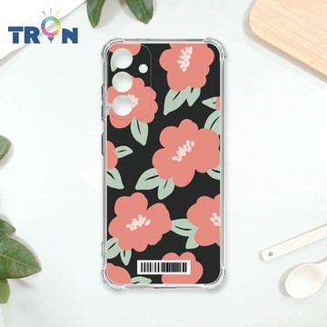 TRON 三星 A34 平塗手繪花朵A款 四角防摔載具殼 軟殼 手機殼