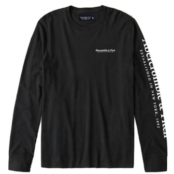 AF a&f Abercrombie & Fitch 男 長袖T恤 黑色 1479