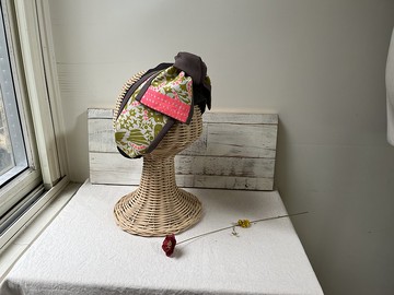 花鳥圖籐黃-日式綁帶髮帶ヘアバンド