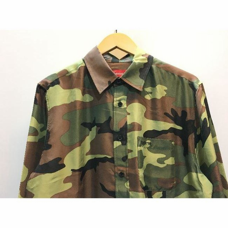 代官山) Supreme シュプリーム 19SS Silk Camo Shirt シルクカモフラ 