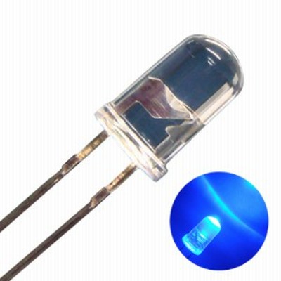 LED 砲弾型 5mm 青色 14000～16000mcd 10個