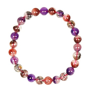 【正佳珠寶】超七 頂級冰淨體滿絲超七 6.8-7.3mm 超七水晶手珠