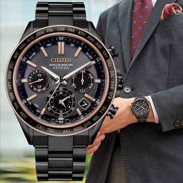 CITIZEN星辰 GENTS系列 GPS衛星對時 鈦金屬 光動能腕錶 44.6mm/CC4074-61W