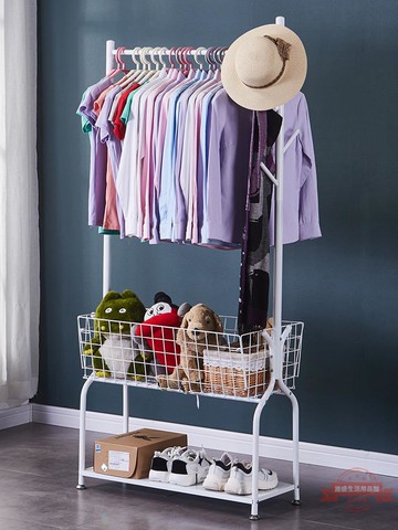 落地掛衣架臥室單桿涼衣架曬衣架簡易家用衣服架多功能室內晾衣架