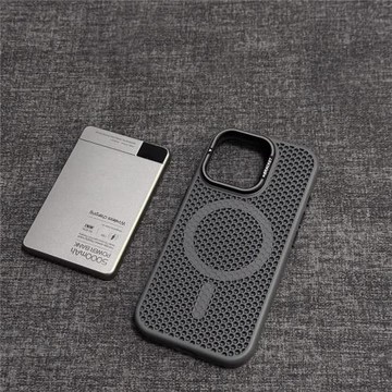 蜂窩散熱鏡頭支架適用蘋果17promax全包磁吸手機殼iPhone15Pro網孔散熱14plus超薄iphone13磨砂膚感12保護套