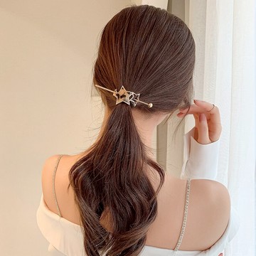 星空金屬發簪現代日常簡約氣質簪子百搭法式高級感盤發頭飾女